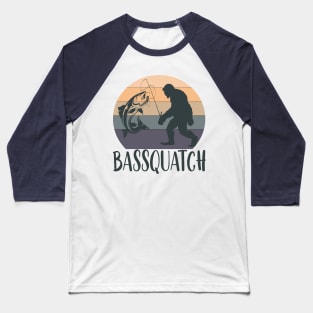 Bassquatch fisherman funny bigfoot gift Baseball T-Shirt